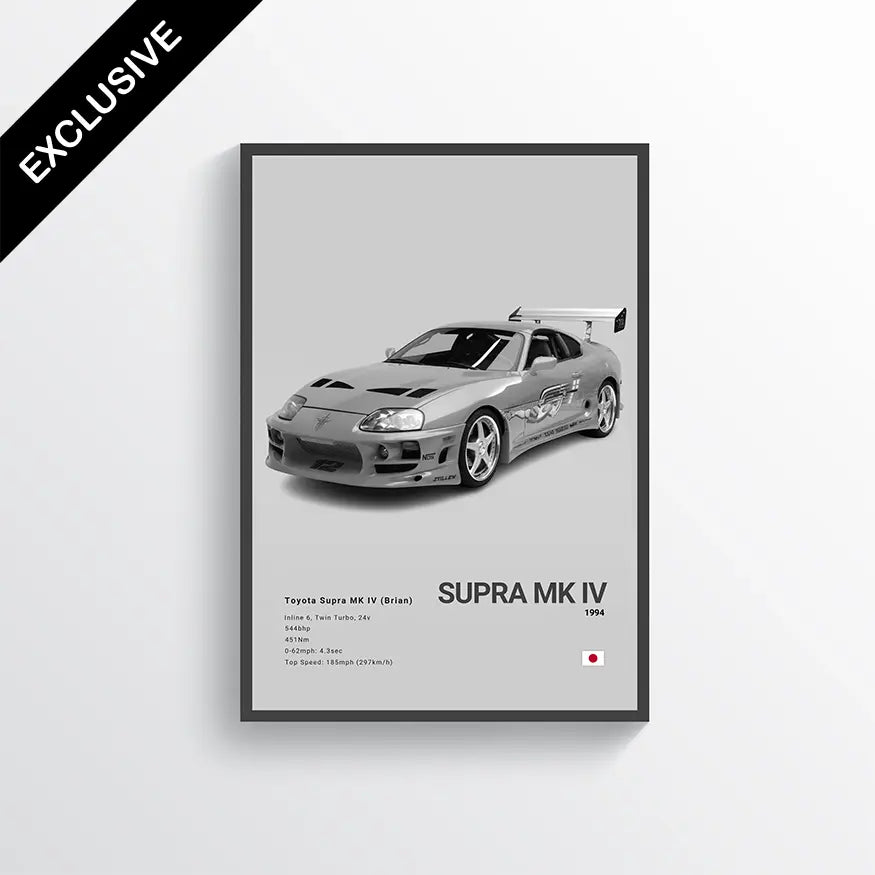 Toyota Supra MK IV 1994 (Brian) Fast and Furious Gris / 60x90 Drivarts