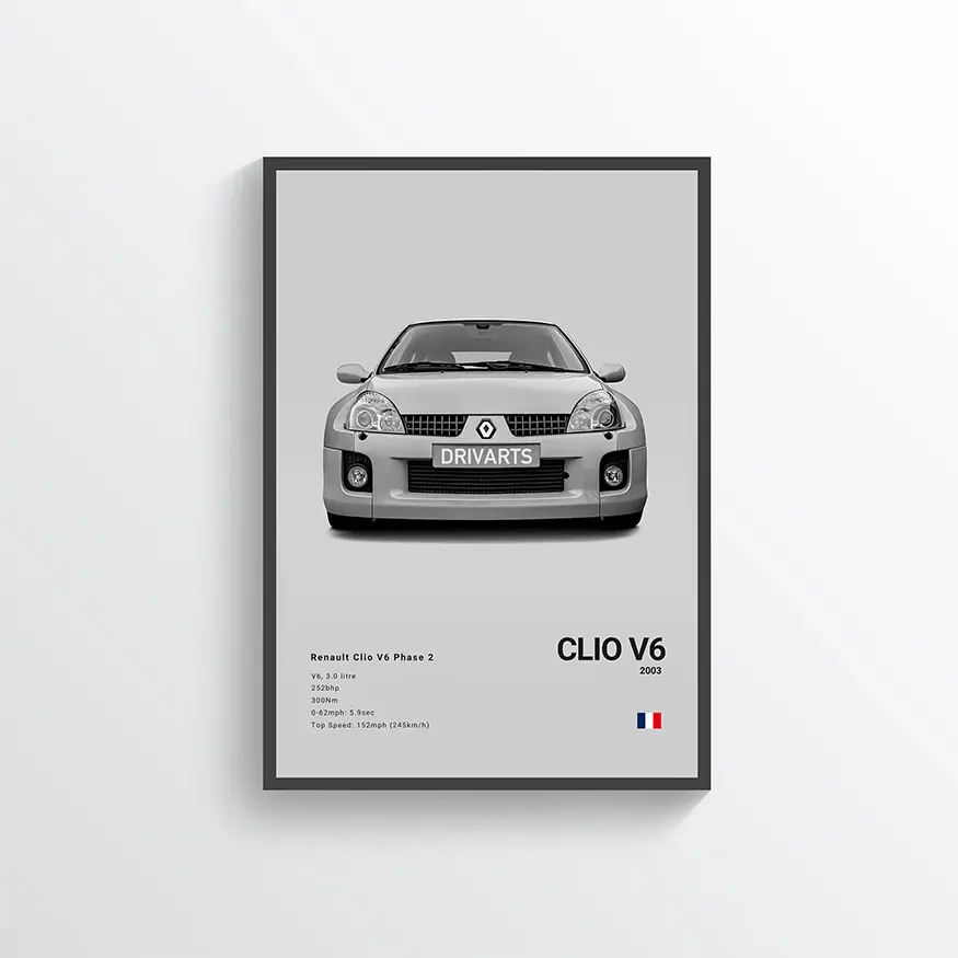 Renault Clio V6 2003 Gris / 60x90 Drivarts