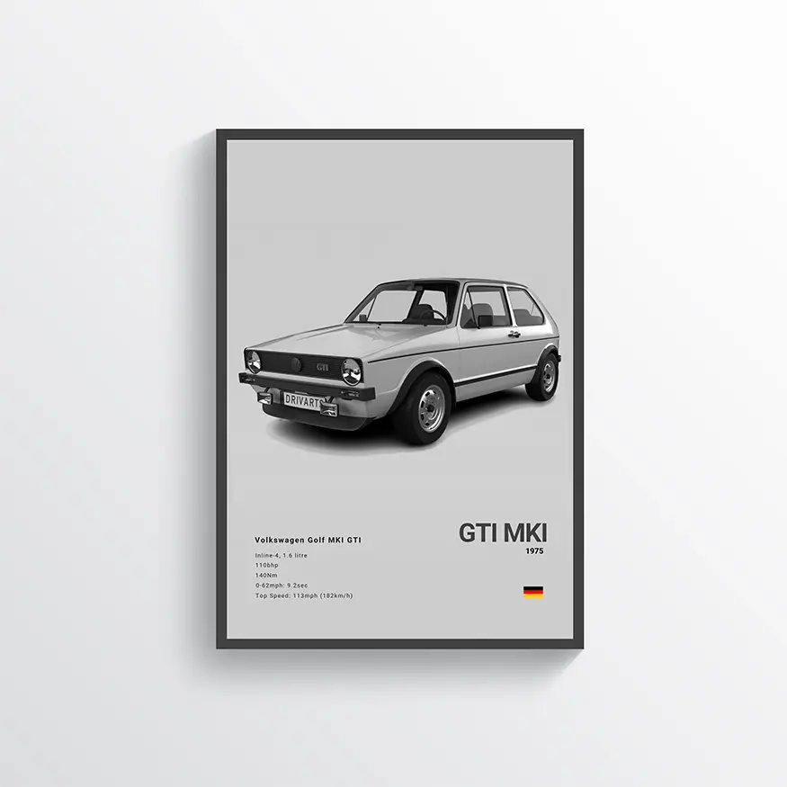 Volkswagen GOLF GTI MKI 1975 Gris / 60x90 Drivarts