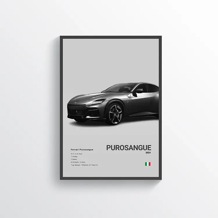 Ferrari Purosangue 2024 Gris / 60x90 Drivarts
