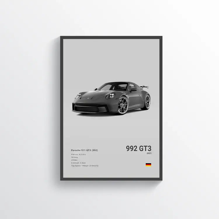 Porsche 911 GT3 (992) 2021 Gris / 60x90 Drivarts