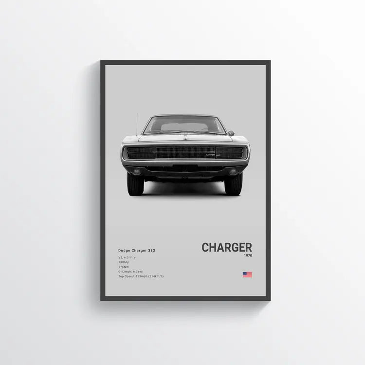 Dodge Charger 383 1970 Gris / 60x90 Drivarts