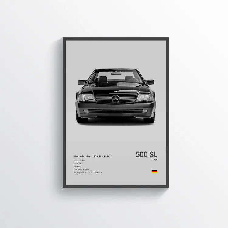 Mercedes 500 SL 1990 Gris / 60x90 Drivarts