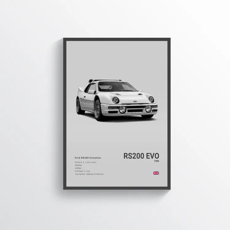 Ford RS200 Evo 1986 Gris / 60x90 Drivarts
