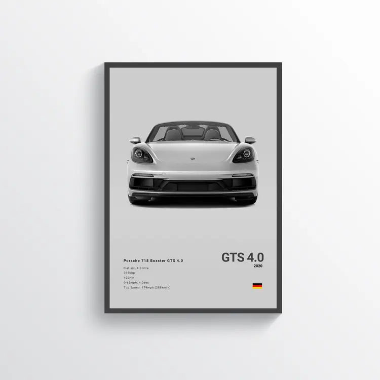 Porsche 718 Boxster GTS 4.0 Gris / 60x90 Drivarts