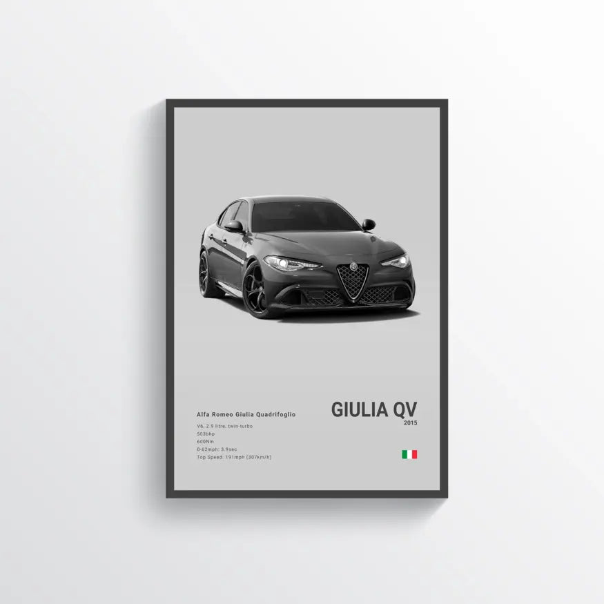 Alfa Romeo Giulia Quadrifoglio 2015 Gris / 60x90 Drivarts