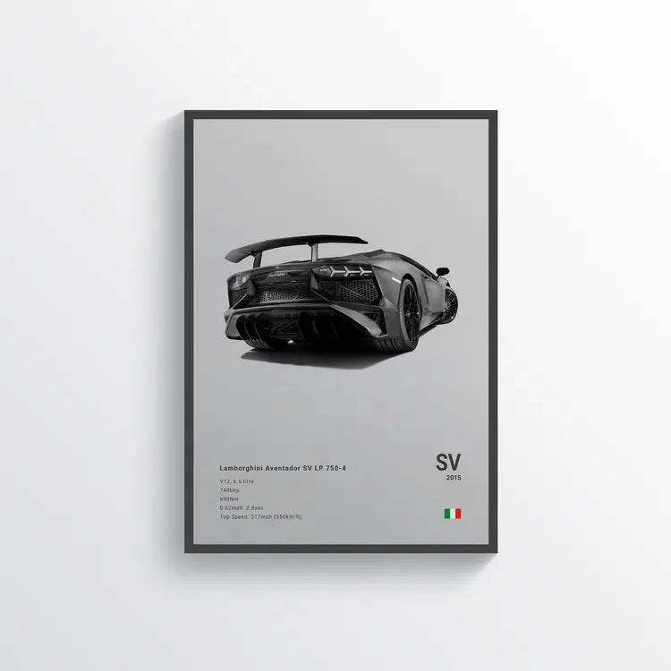 Lamborghini Aventador SV LP 750-4 2015 Gris / 60x90 Drivarts