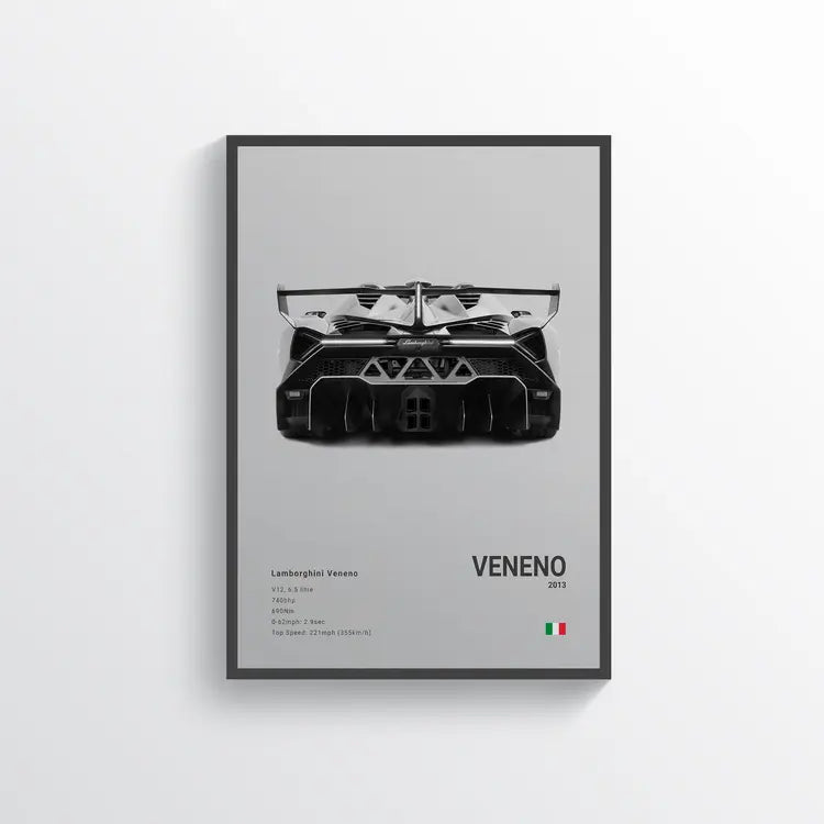 Lamborghini Veneno 2013 Gris / 60x90 Drivarts