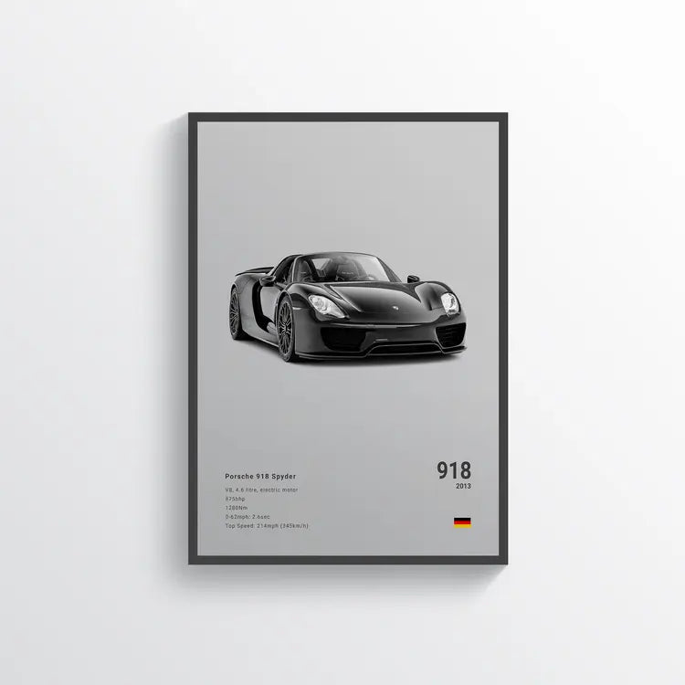 Porsche 918 Spyder 2013 Gris / 60x90 Drivarts