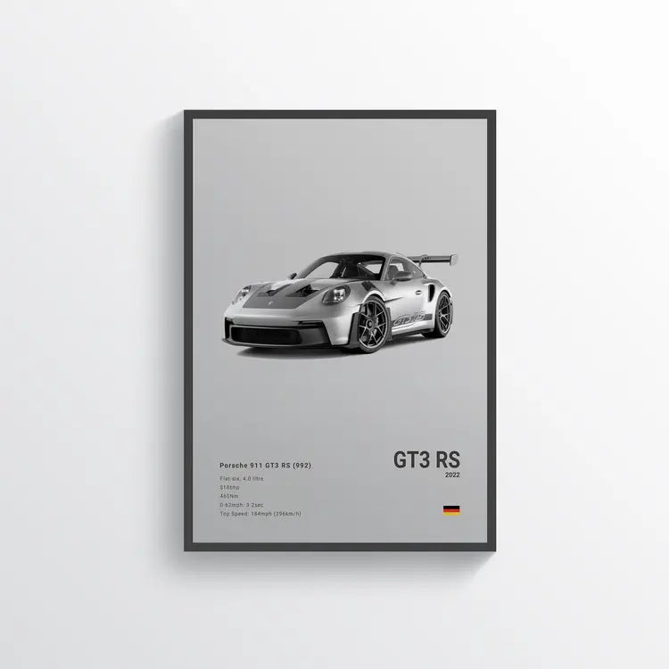 Porsche 911 GT3 RS 2022 n°3 Gris / 60x90 Drivarts