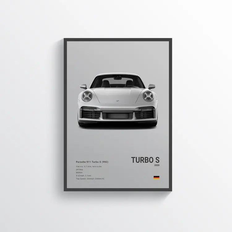 Porsche 911 Turbo S 2020 n°2 Gris / 60x90 Drivarts
