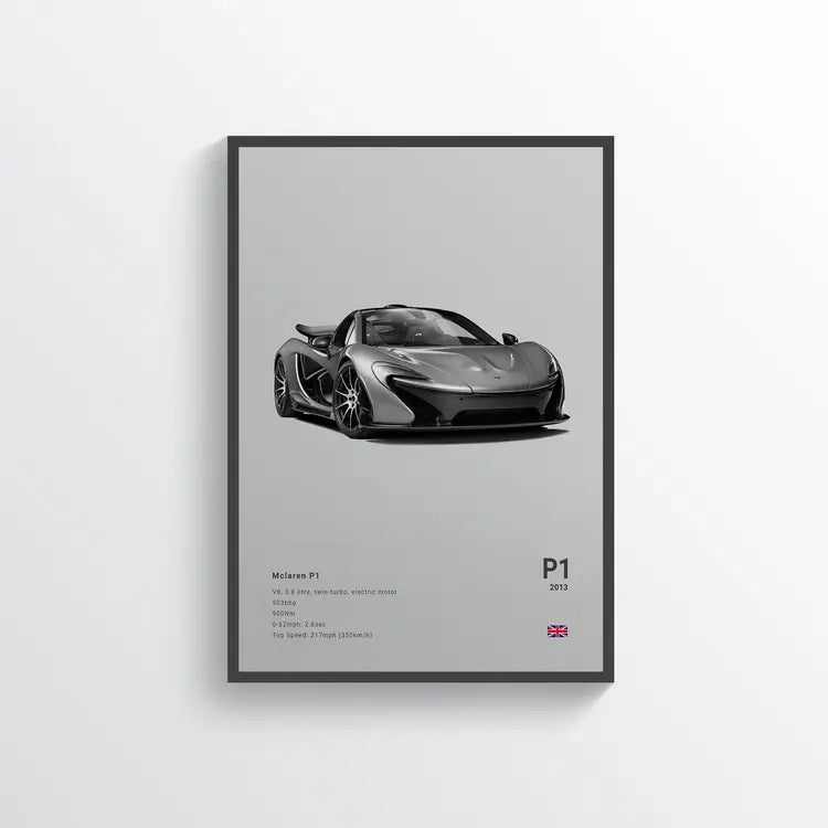 McLaren P1 2013 Gris / 60x90 Drivarts