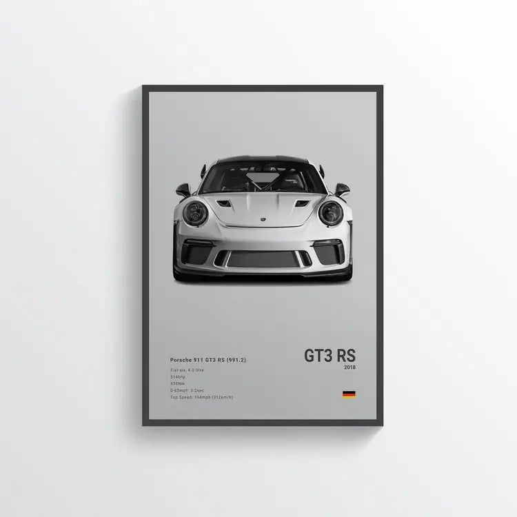 Porsche 911 GT3 RS 2018 Gris / 60x90 Drivarts