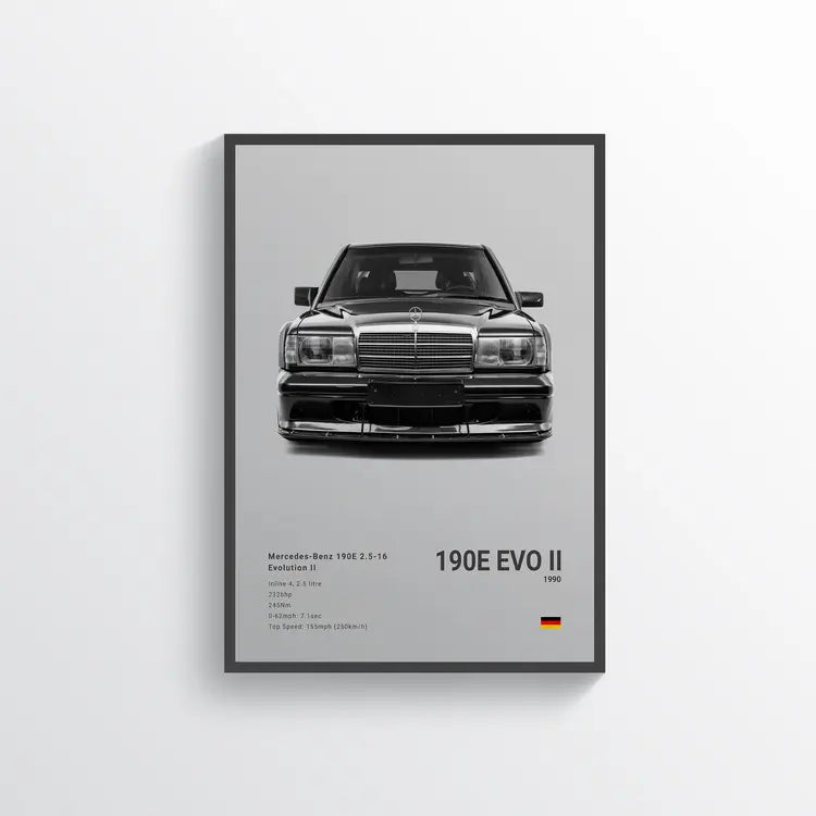 Mercedes 190E EVO II 1990 Gris / 60x90 Drivarts