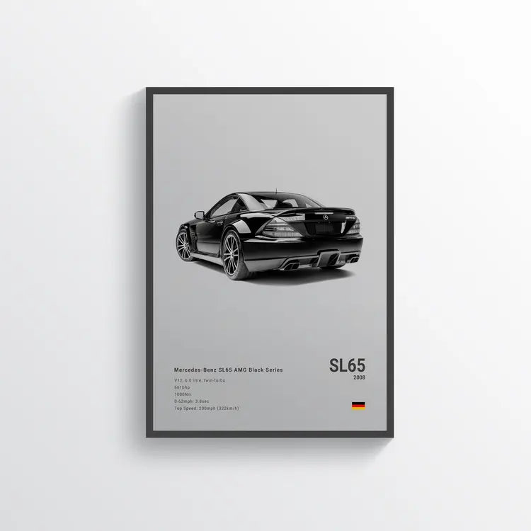 Mercedes SL65 AMG Black Series 2008 Gris / 60x90 Drivarts