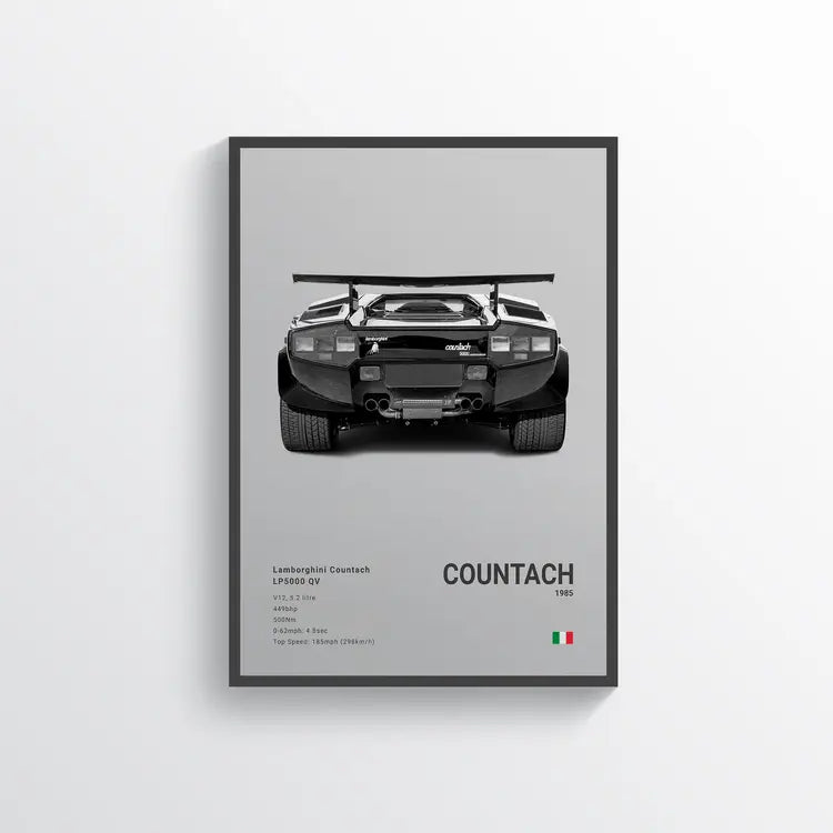 Lamborghini Countach LP5000 QV 1985 Gris / 60x90 Drivarts