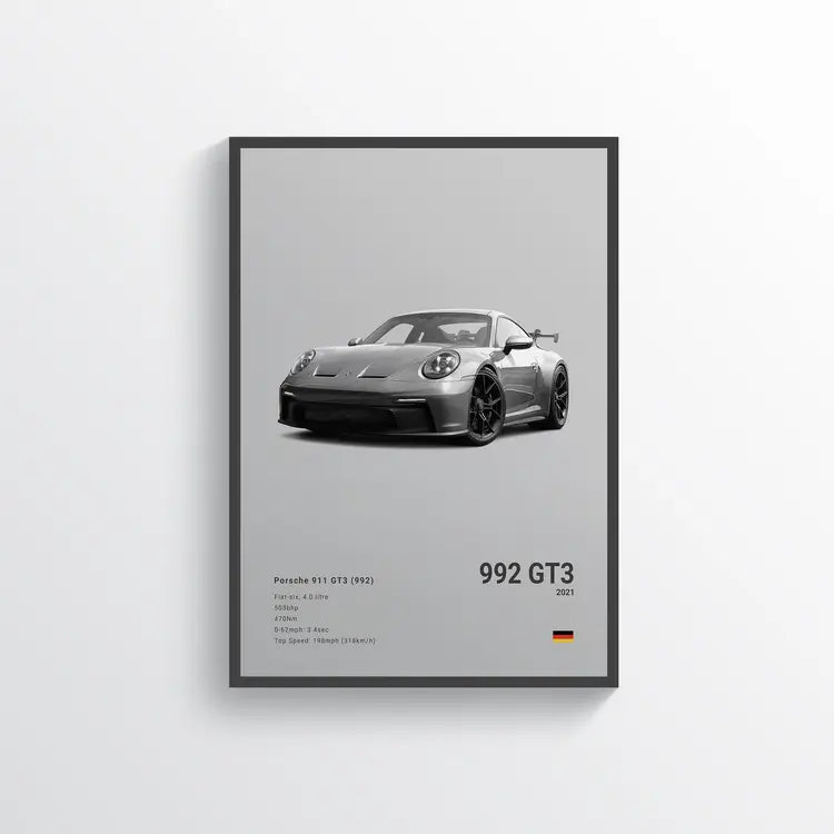 Porsche 911 GT3 (992) 2021 Gris / 60x90 Drivarts