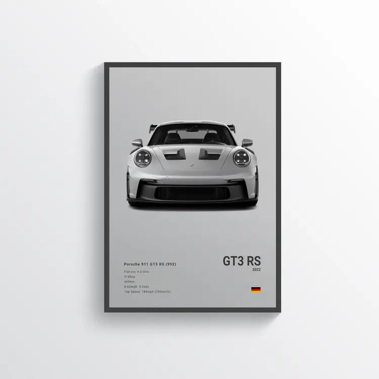 Porsche 911 GT3 RS 2022 n°2 Gris / 60x90 Drivarts
