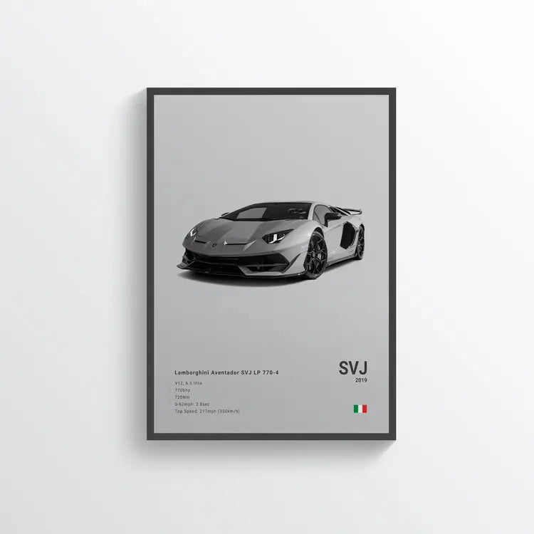 Lamborghini Aventador SVJ LP 770-4 2019 Gris / 60x90 Drivarts