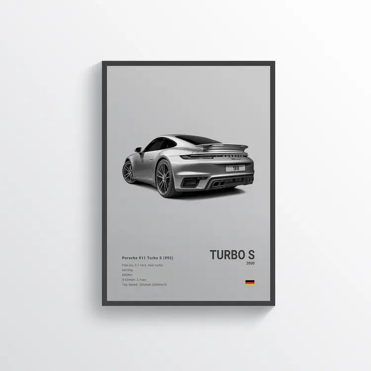 Porsche 911 Turbo S 2020 Gris / 60x90 Drivarts
