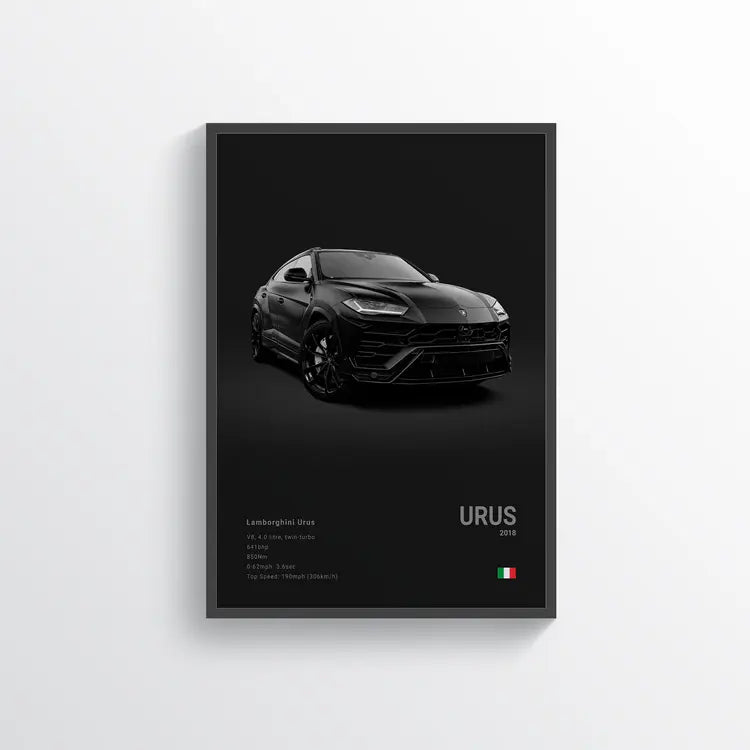 Lamborghini Urus 2018 Noir / 60x90 Drivarts