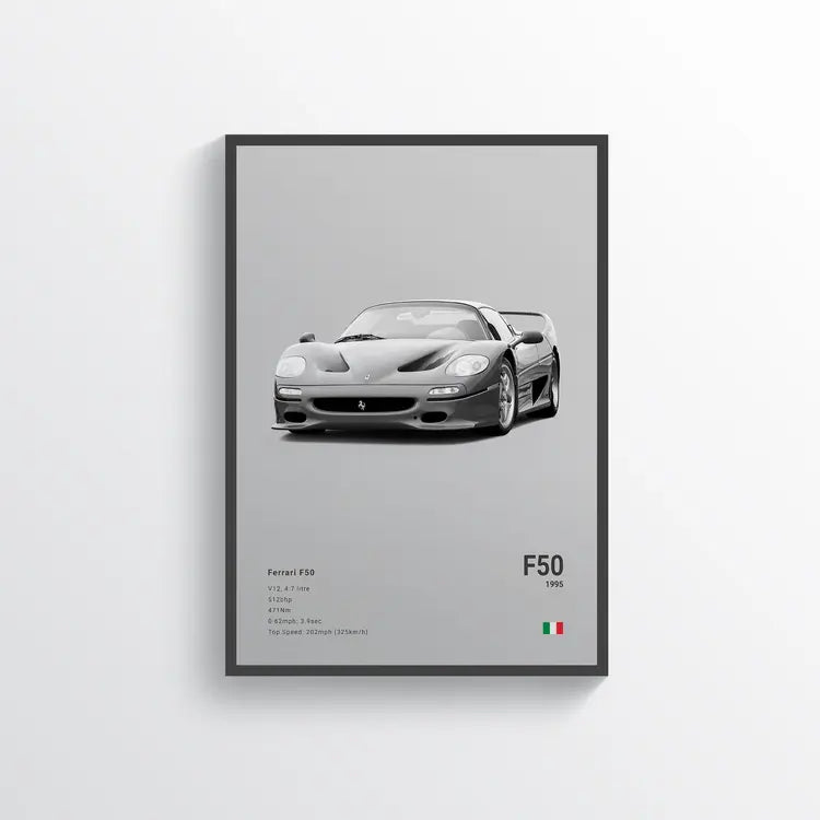 Ferrari F50 1995 Gris / 60x90 Drivarts