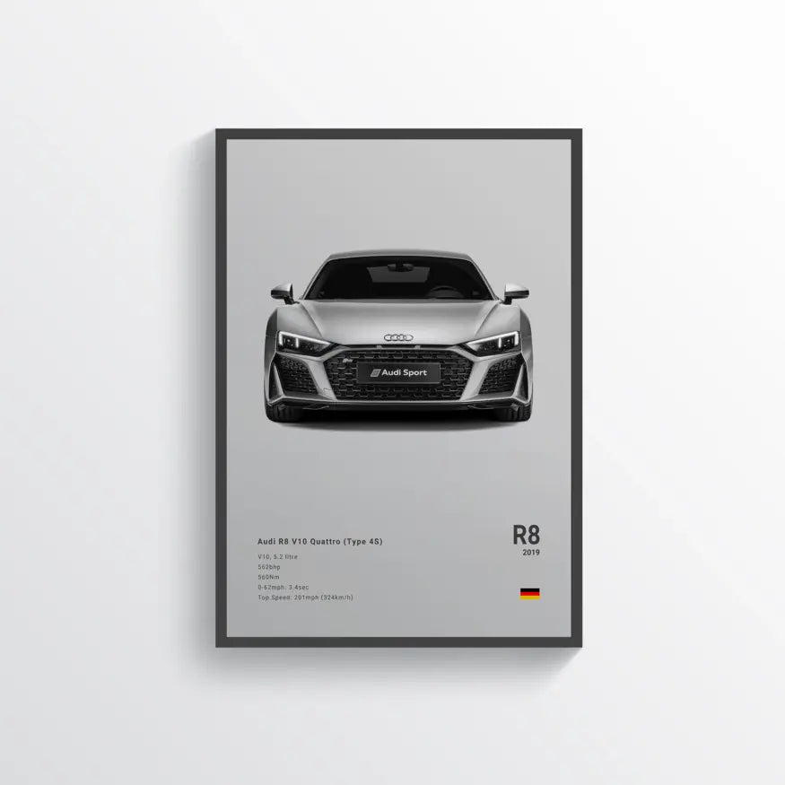 Audi R8 V10 2019 Gris / 60x90 Drivarts
