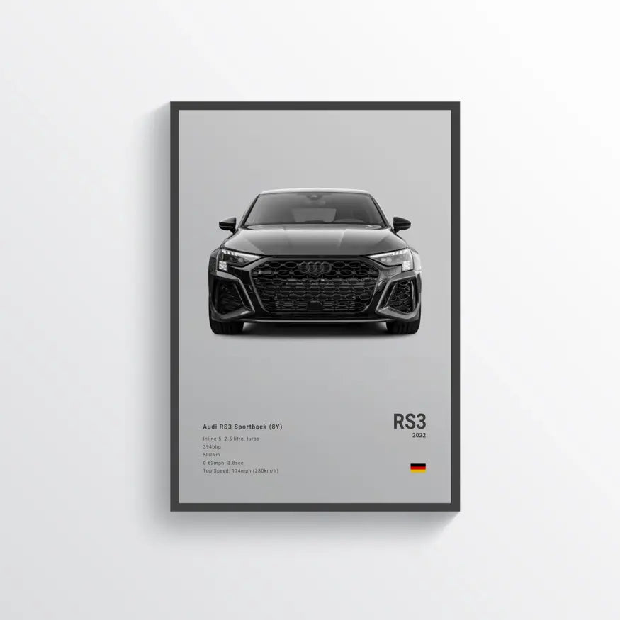 Audi RS3 Sportback 2022 Gris / 60x90 Drivarts