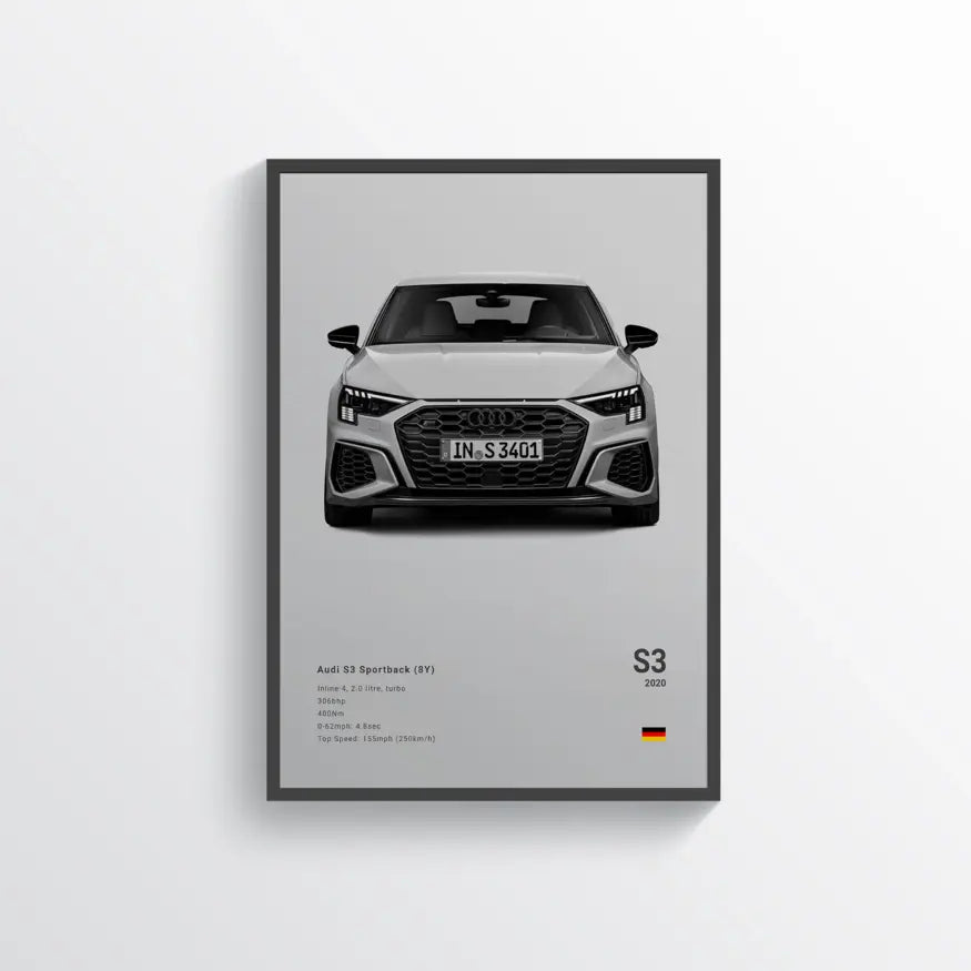 Audi S3 Sportback 2020 Gris / 60x90 Drivarts