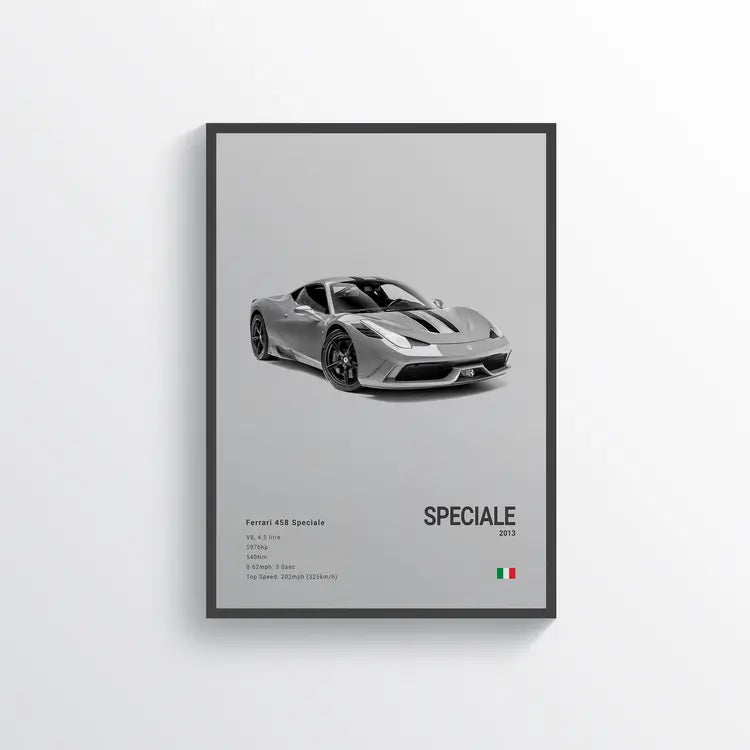 Ferrari 458 Speciale 2013 Gris / 60x90 Drivarts