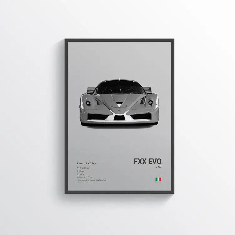 Ferrari FXX Evo 2007 Gris / 60x90 Drivarts