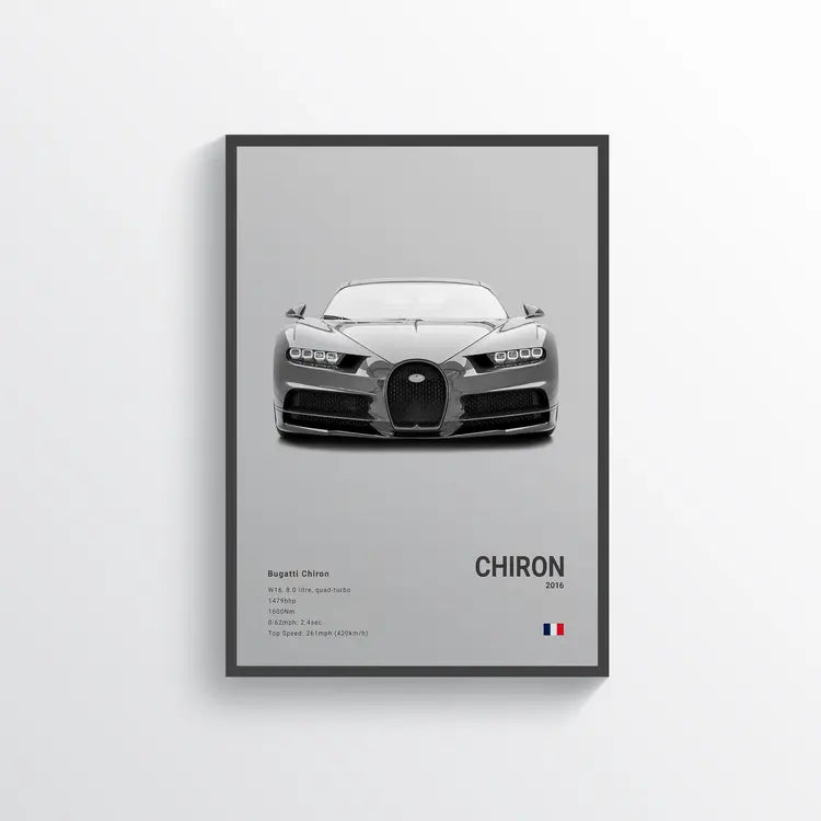 Bugatti Chiron 2016 Gris / 60x90 Drivarts