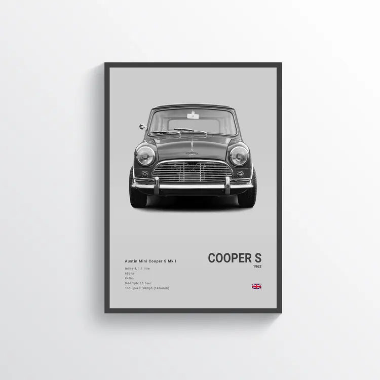 Mini Cooper S 1963 Gris / 60x90 Drivarts