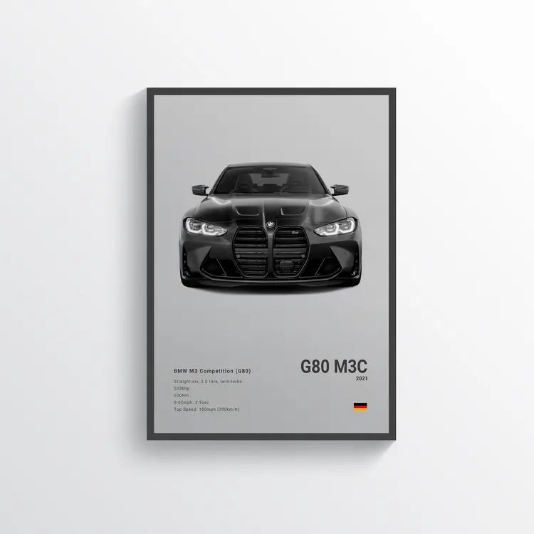 BMW M3 G80 Compétition 2021 Gris / 60x90 Drivarts