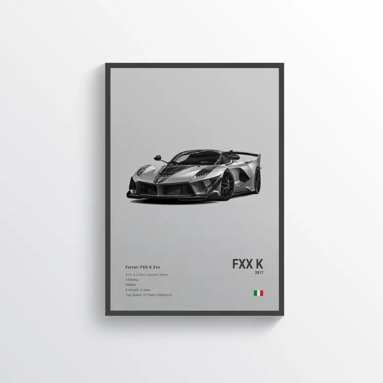 Ferrari FXX K Evo 2017 Gris / 60x90 Drivarts
