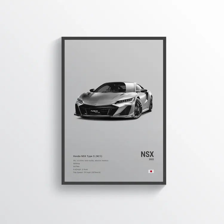 Honda NSX Type S 2022 Gris / 60x90 Drivarts