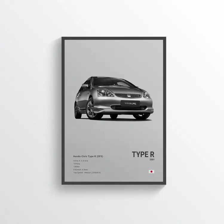 Honda Civic Type R 2001 Gris / 60x90 Drivarts