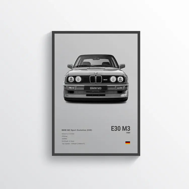 BMW M3 E30 1989 Gris / 60x90 Drivarts
