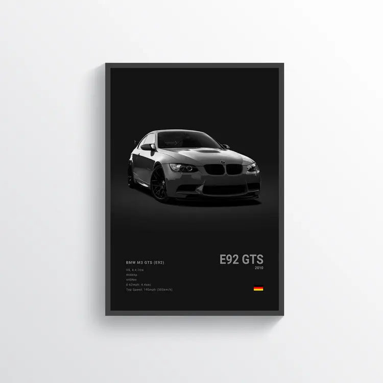 BMW M3 E92 GTS 2010 Noir / 60x90 Drivarts