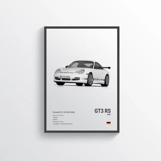 Porsche 911 GT3 RS 2003 Blanc / 60x90 Drivarts