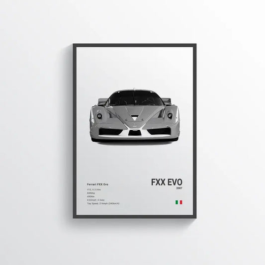 Ferrari FXX Evo 2007 Blanc / 60x90 Drivarts
